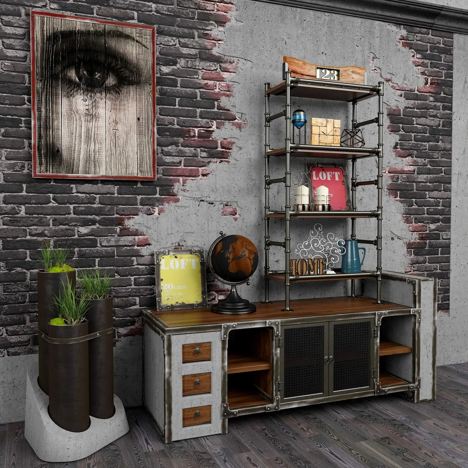 decoration – Decorative set loft 6 3D Model