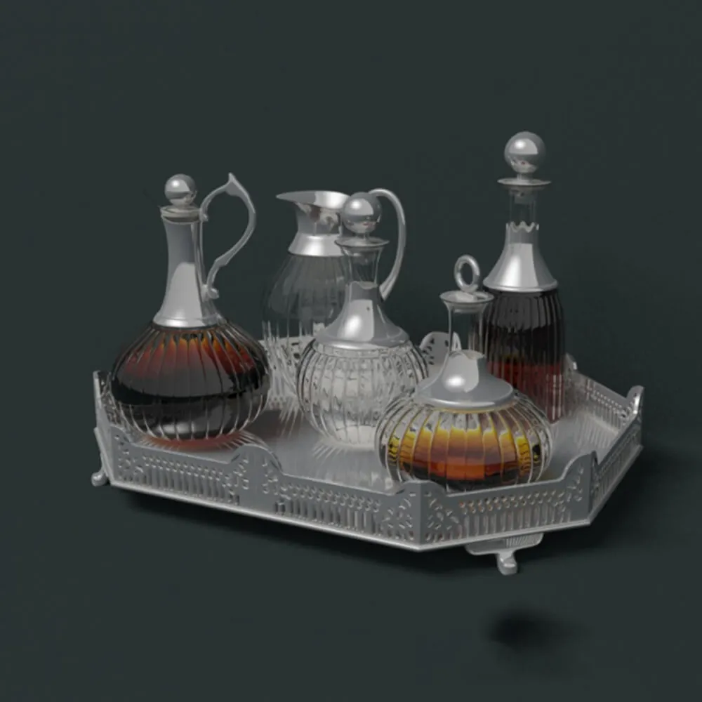 decoration – Decorative set of different decanter 3D Model