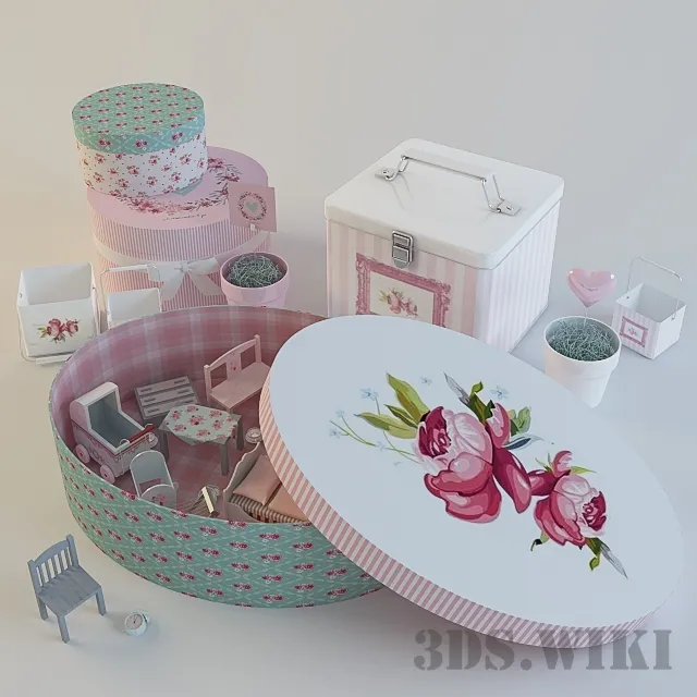 decoration – Decorative set – rabbit box 3D Model