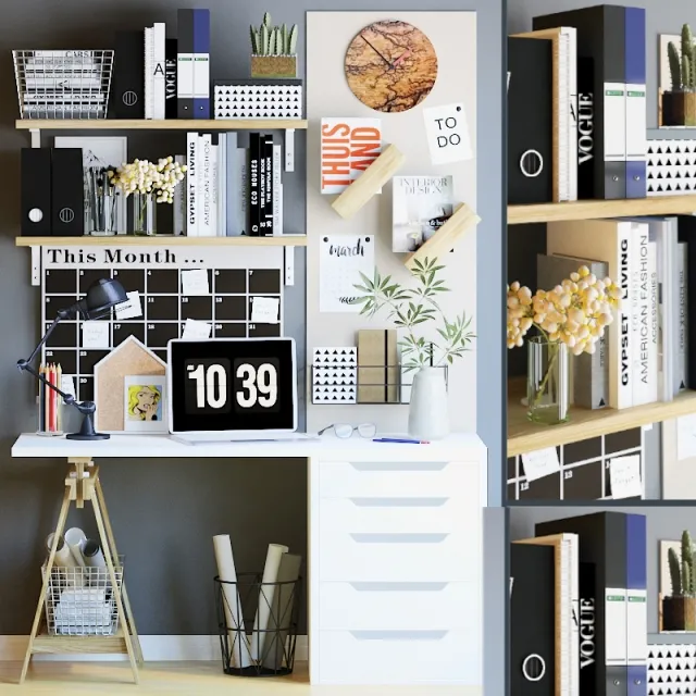 decoration – Decorative set wallpaper 3 3D Model