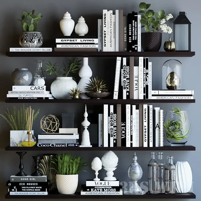 decoration – Decorative set with books 3D Model