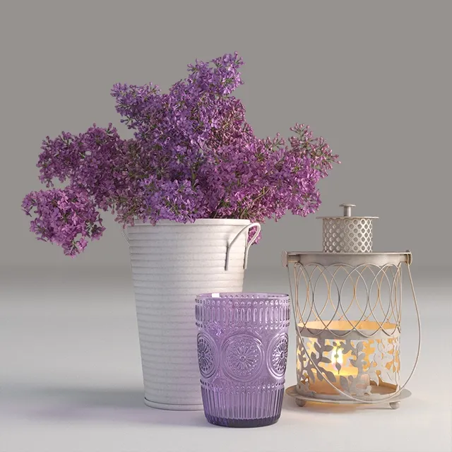 decoration – Decorative set with lilac 1 3D Model