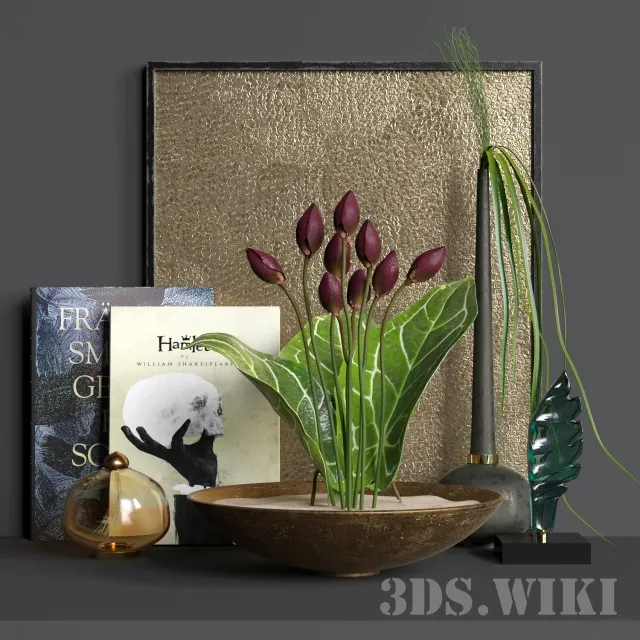 decoration – Decorative set with tulips 3D Model