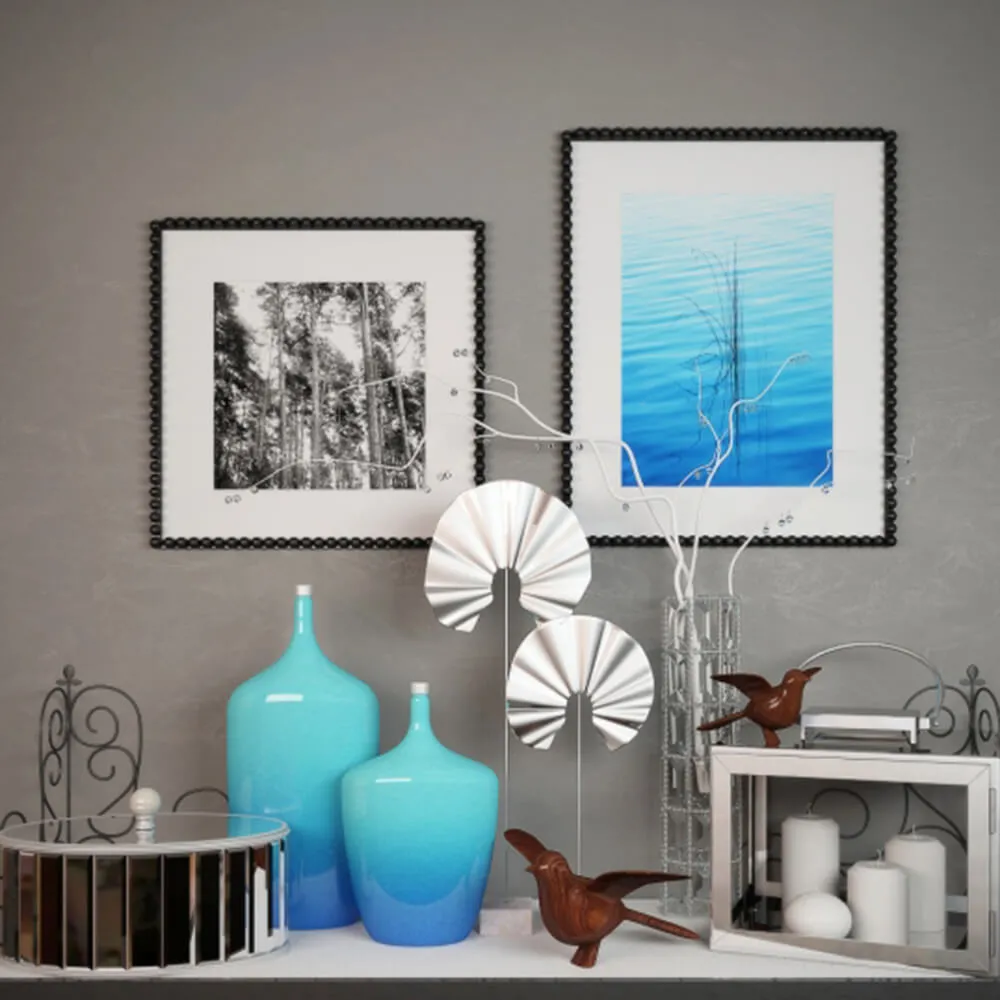 decoration – Decorative set with wooden birds 3D Model