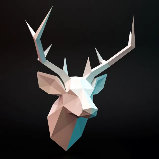 decoration – deer head lowpoly 3D Model decoration – deer head lowpoly 3D Model