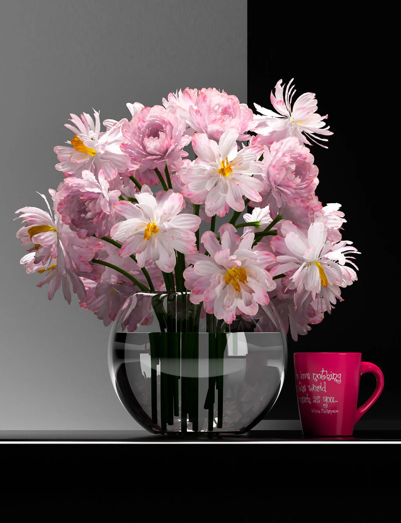 decoration – Delicate and romantic floral arrangement 3D Model