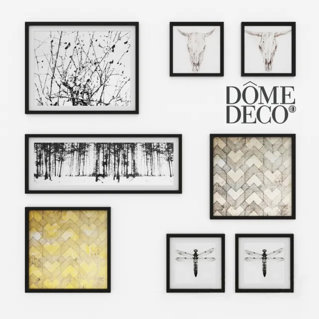 decoration – Dome deco set of paintings 3D Model