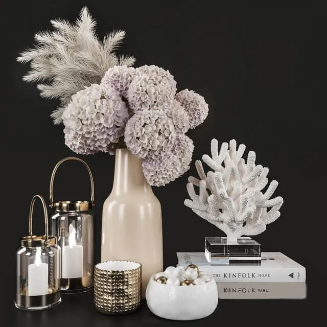 decoration – Dry Flower and Coral Decoration Set 07 3D Model