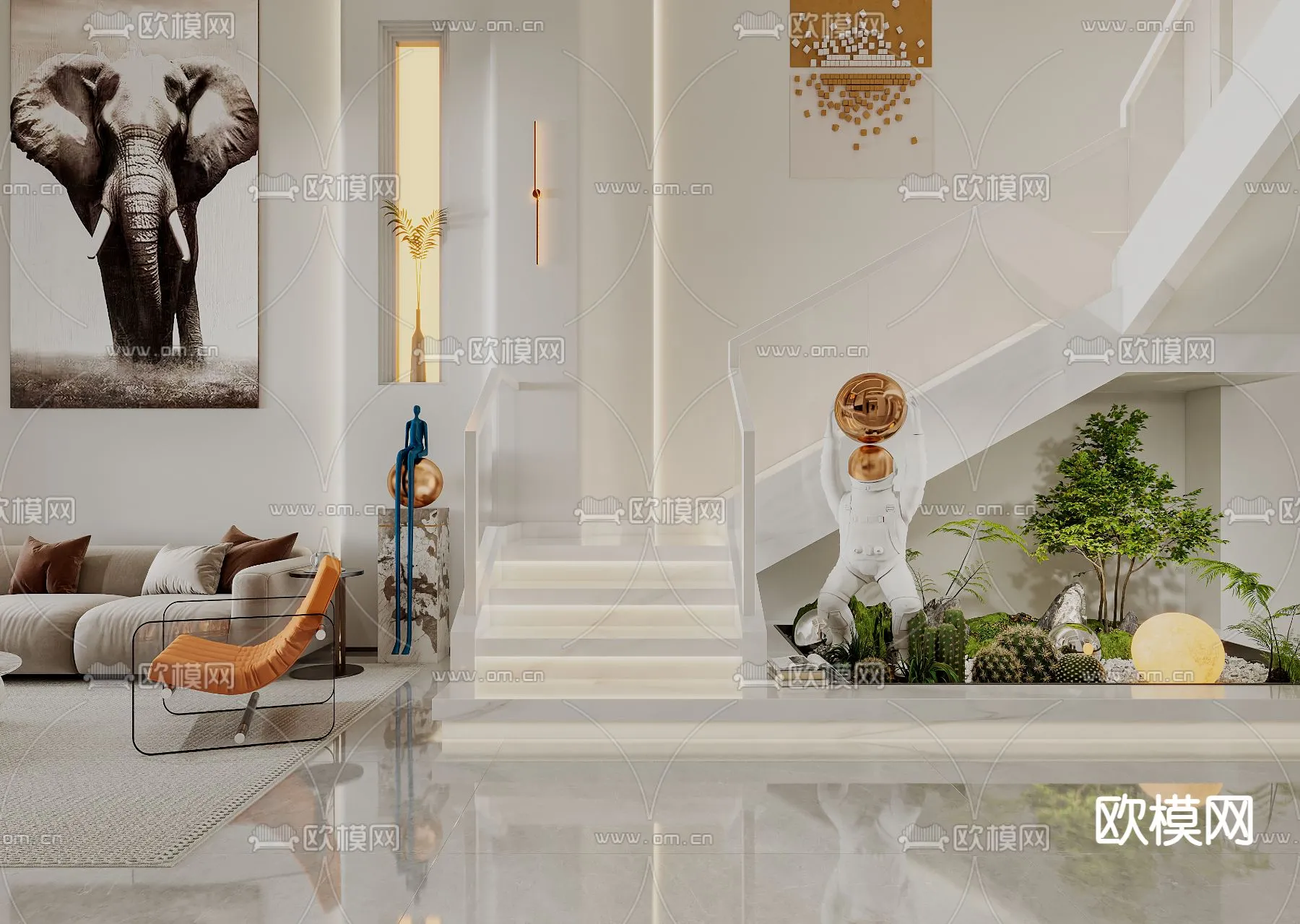 DECORATION – ENTRANCE – VRAY / CORONA – 3D MODEL – 1099