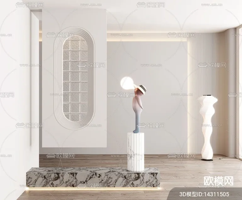 DECORATION – ENTRANCE – VRAY / CORONA – 3D MODEL – 1129