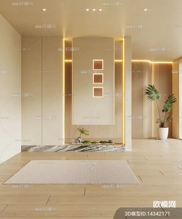 DECORATION – ENTRANCE – VRAY / CORONA – 3D MODEL – 1154