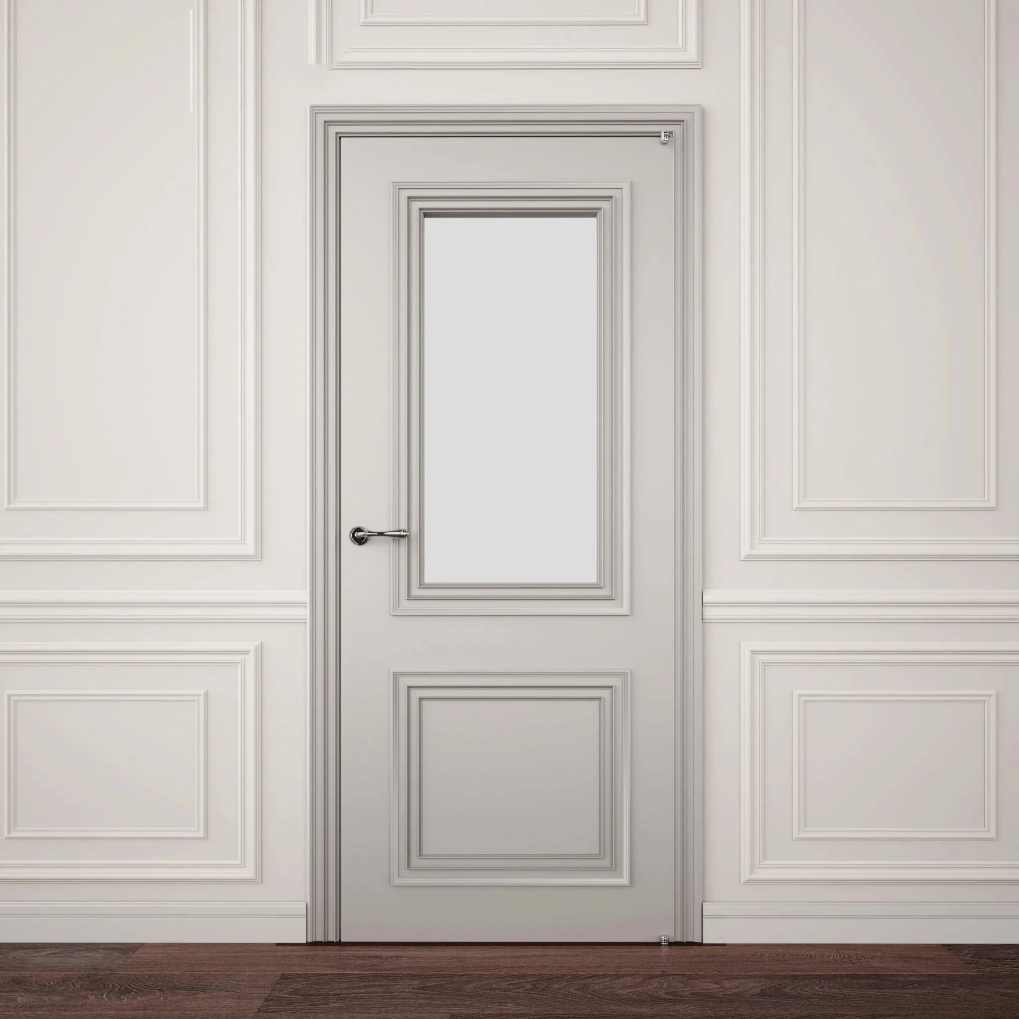 decoration – Finnish doors (with glass) with wall decor 3D Model