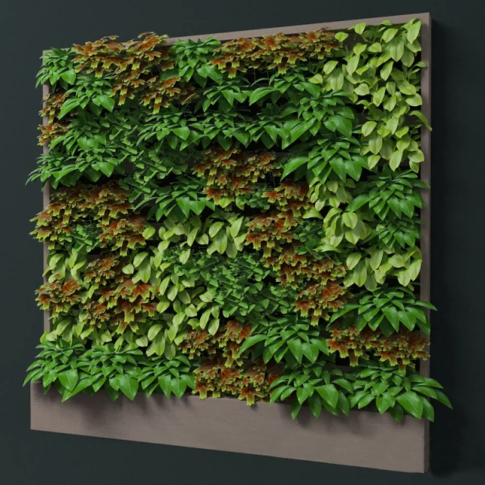 decoration – Fitostena with leaves 3D Model