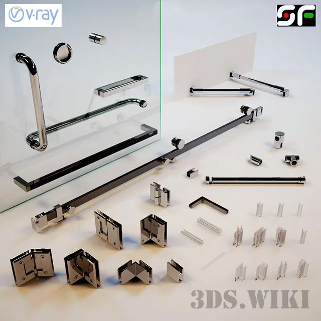 decoration – Fittings for glass shower cabins 3D Model