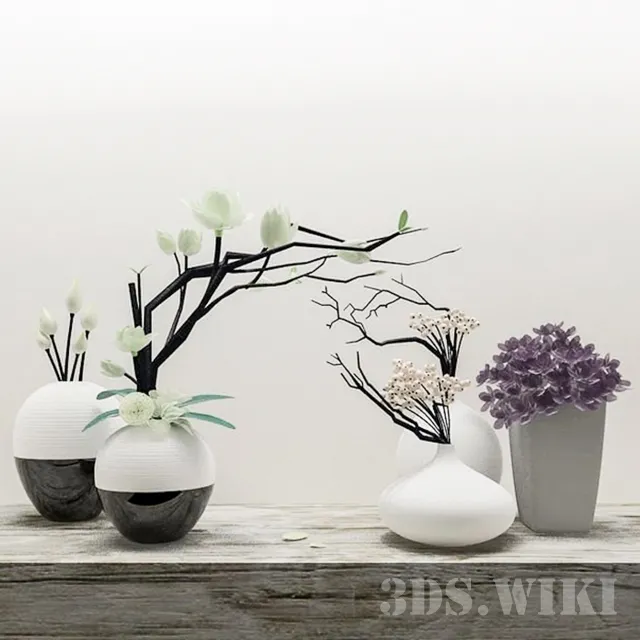 decoration – Five decorative vases 3D Model