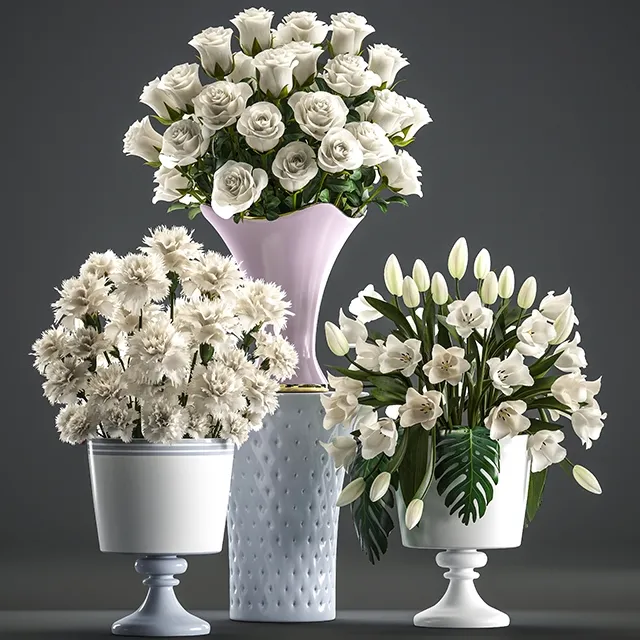 decoration – FLAWERS SET 3D Model decoration – FLAWERS SET 3D Model