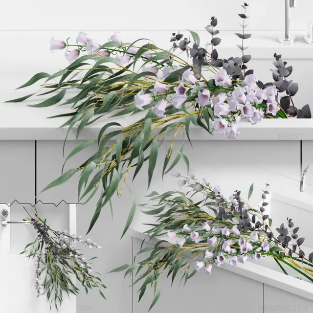 decoration – Flowers in sink 3D Model