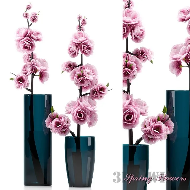 decoration – Flowers in vases SPRING FLOWERS 3D Model