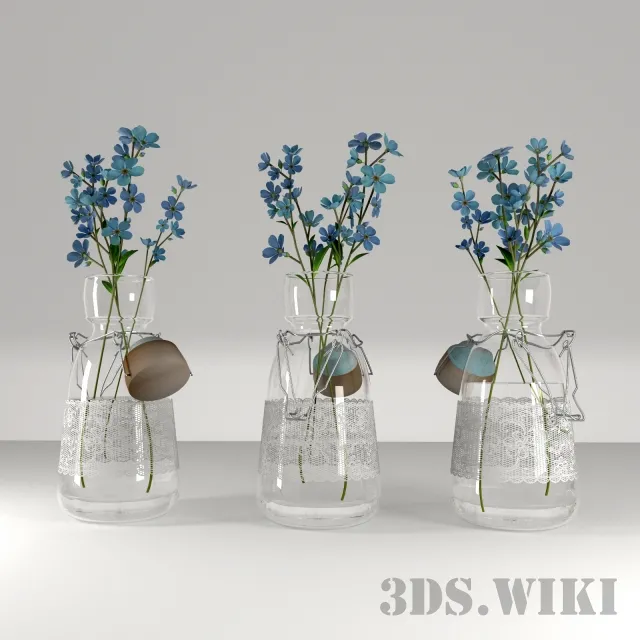 decoration – Forget-me-not flowers 3D Model
