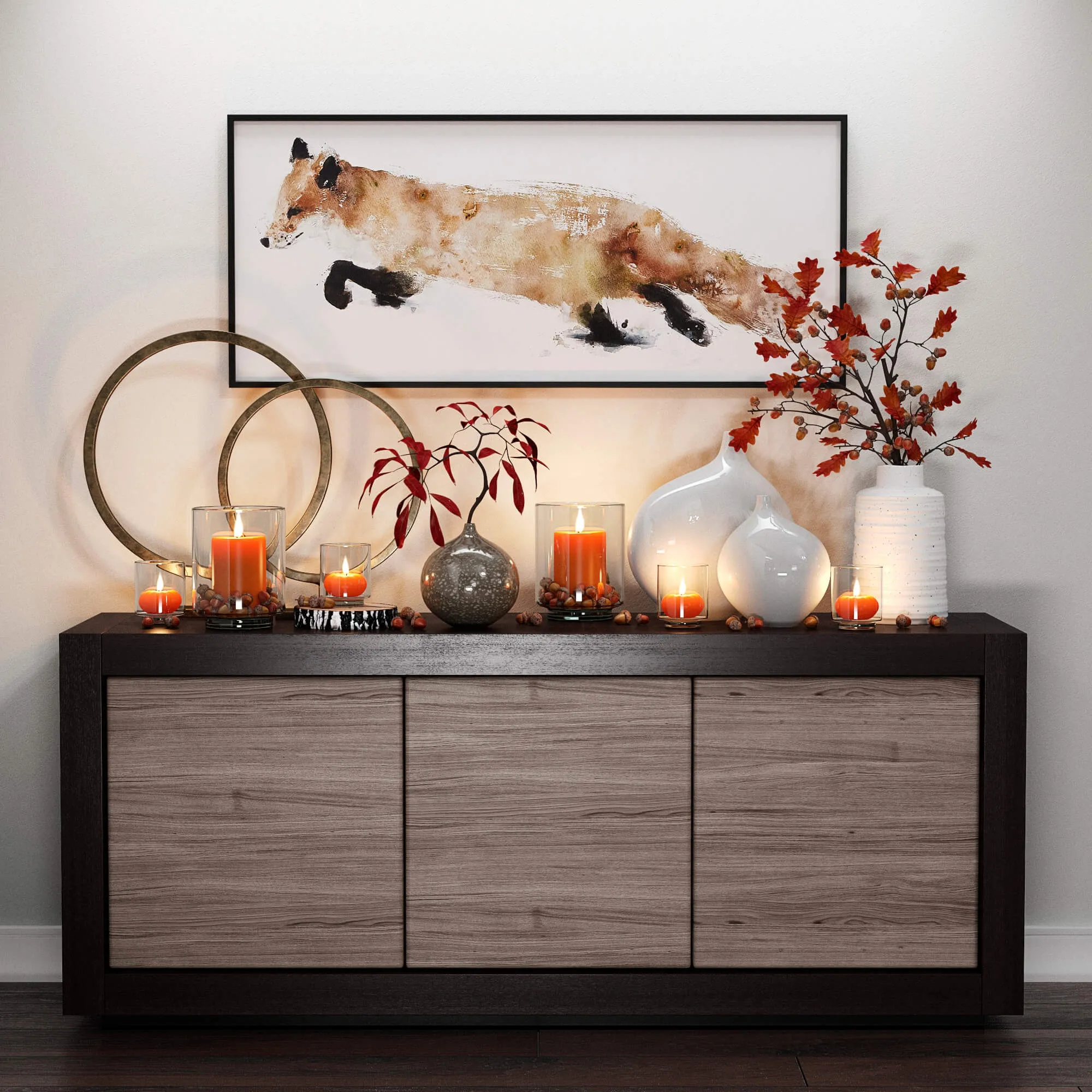 decoration – Fox candles 01 3D Model
