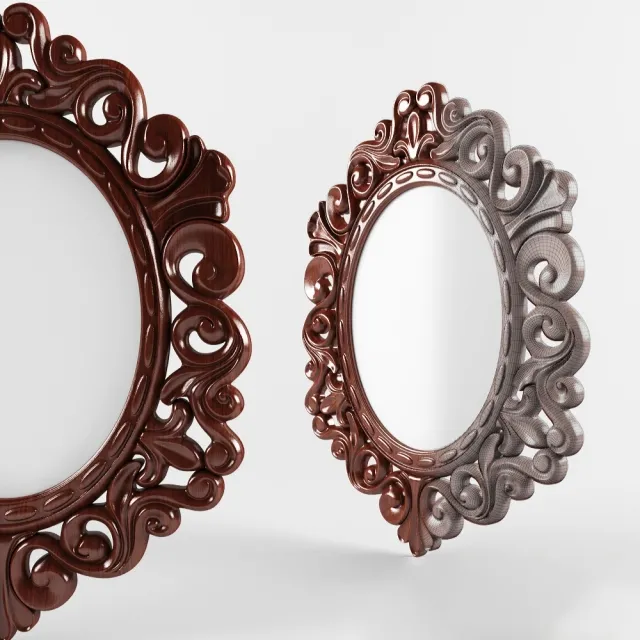 decoration – Frame oval mirror 9 3D Model