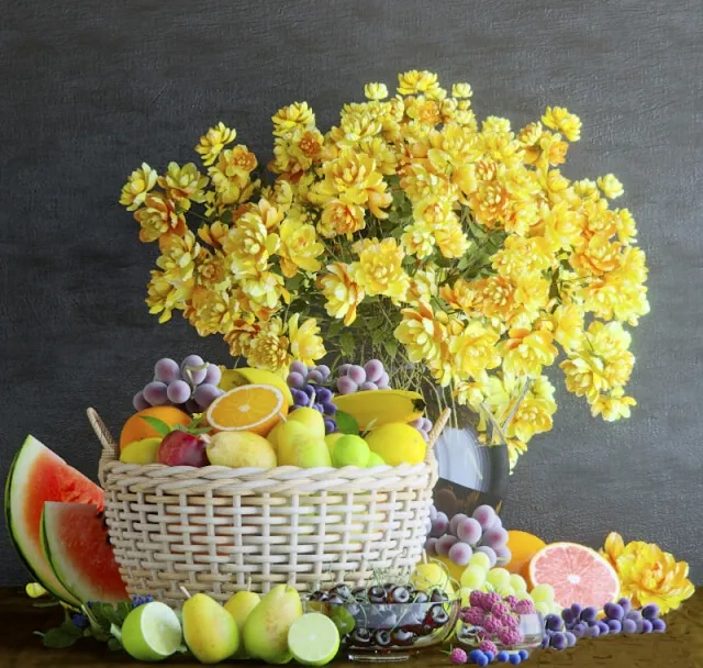 decoration – Fruit Basket 3D Model decoration – Fruit Basket 3D Model
