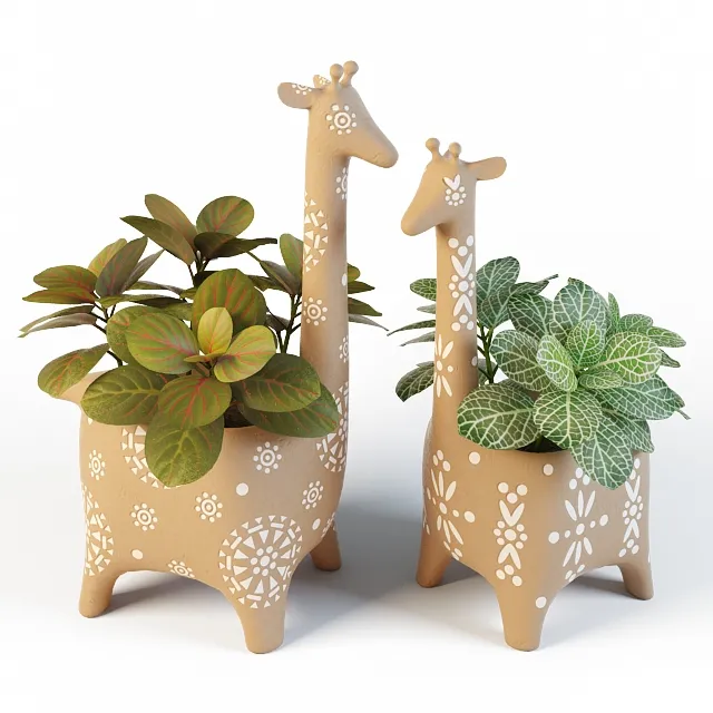 decoration – Giraffe Pots 3D Model decoration – Giraffe Pots 3D Model