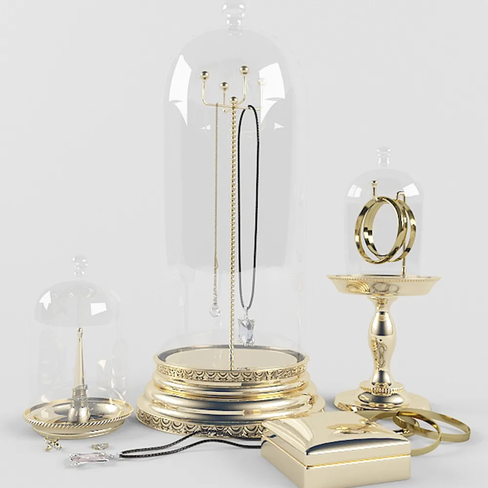 decoration – Glass flasks with jewelry 3D Model