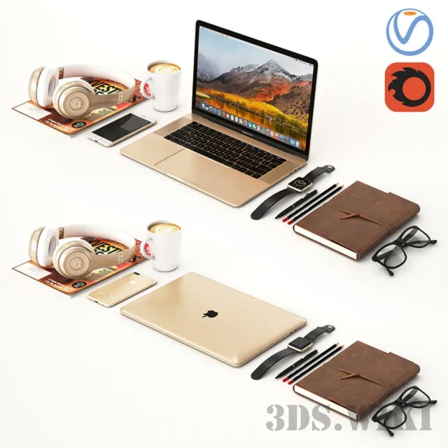decoration – Gold MacBook 3D Model decoration – Gold MacBook 3D Model