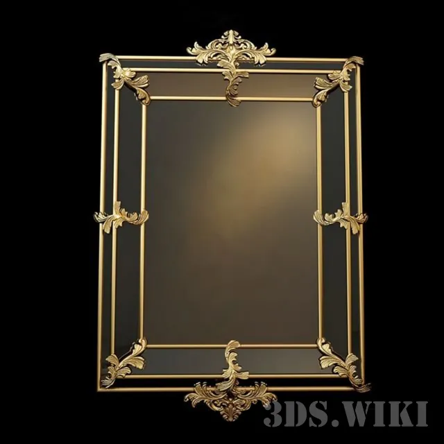decoration – Golden mirror Camelia 3D Model decoration – Golden mirror Camelia 3D Model