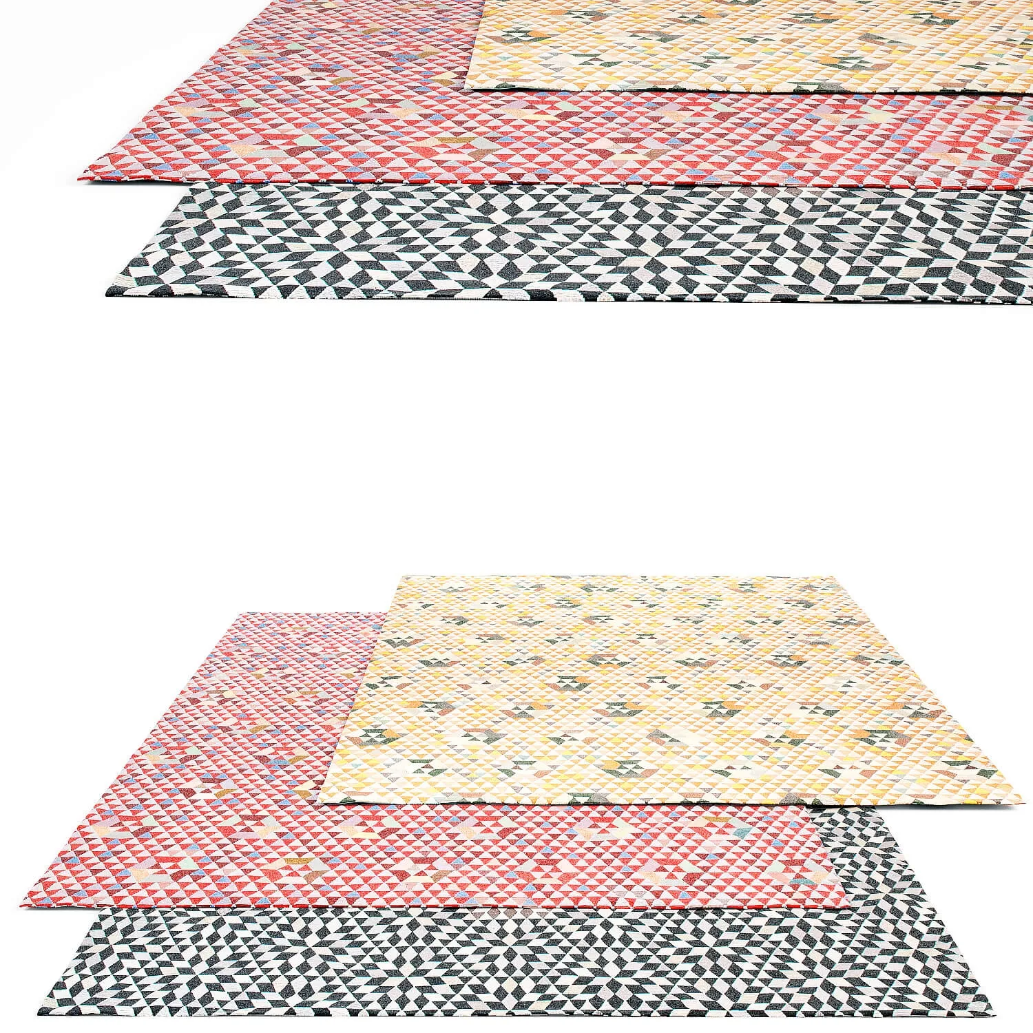 decoration – Golran Triangles rug set 2 3D Model decoration – Golran Triangles rug set 2 3D Model