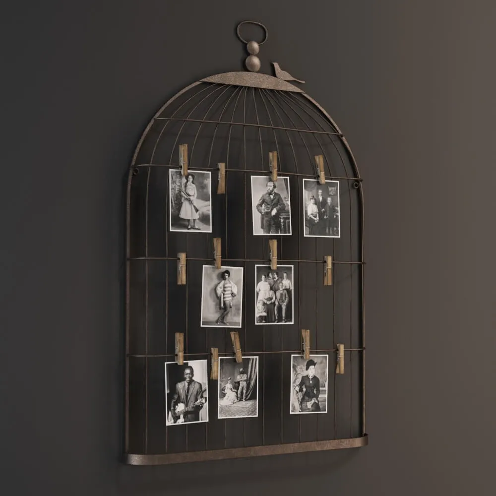 decoration – GRAMERCY HOME – metal bird cage and photo holder 15312 3D Model decoration – GRAMERCY HOME – metal bird cage and photo holder 15312 3D Model