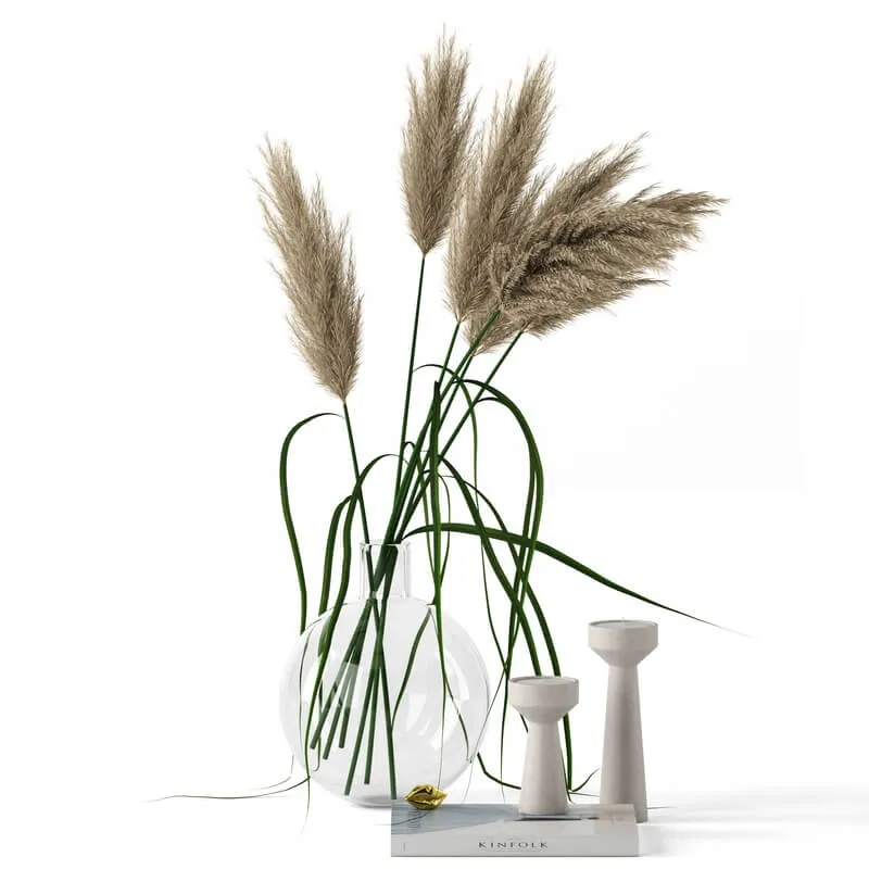 decoration – Grass in round vase 01 3D Model decoration – Grass in round vase 01 3D Model