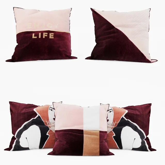decoration – H and M Home – Decorative Pillows set 1 3D Model decoration – H and M Home – Decorative Pillows set 1 3D Model