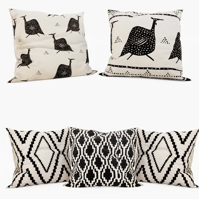 decoration – H and M Home – decorative pillows set 4 3D Model decoration – H and M Home – decorative pillows set 4 3D Model
