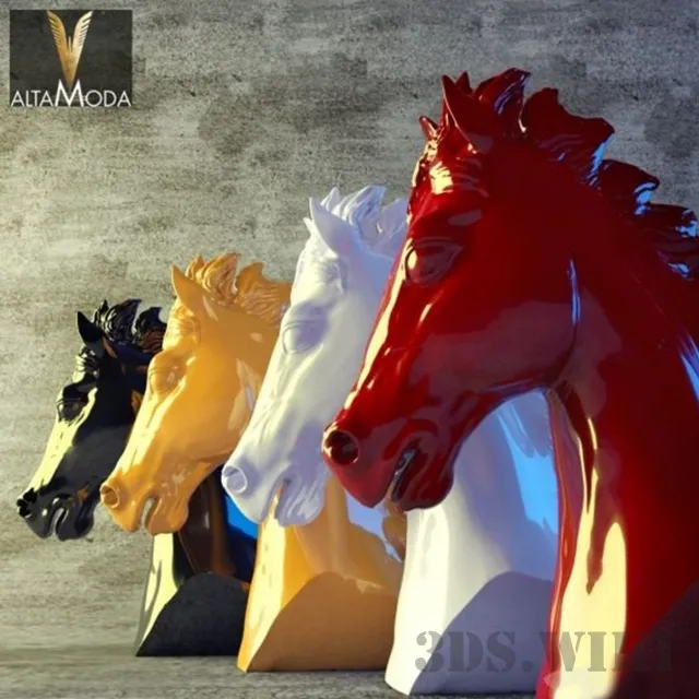 decoration – Horse heads 3D Model decoration – Horse heads 3D Model
