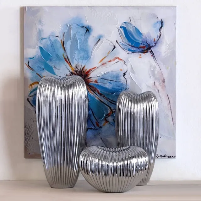 decoration – Howard Elliott Ribbed Ceramic Vase 3D Model