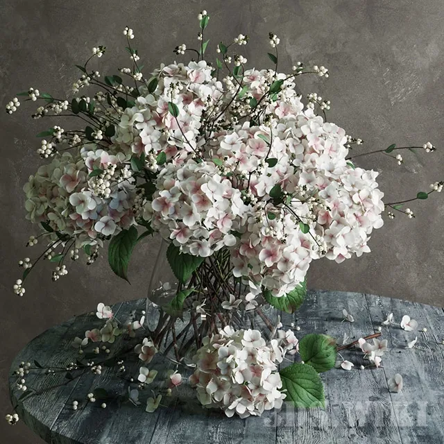 decoration – Hydrangea in a vase 3D Model decoration – Hydrangea in a vase 3D Model