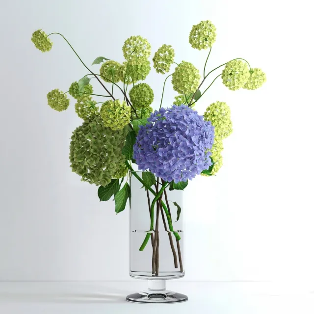 decoration – Hydrangeas and Viburnum 3D Model