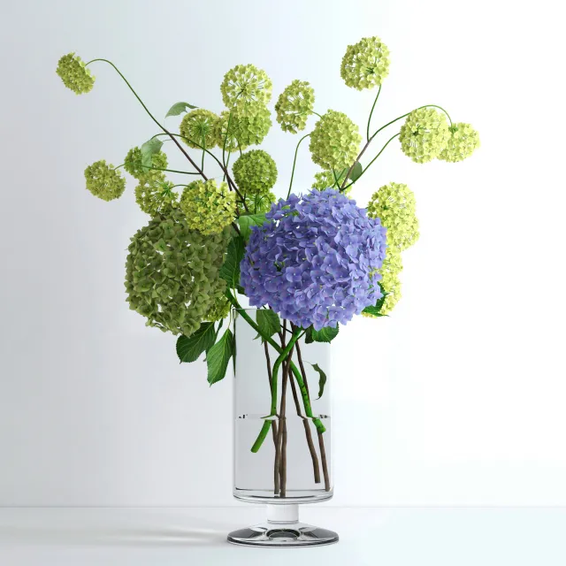 decoration – Hydrangeas and viburnum 77 3D Model