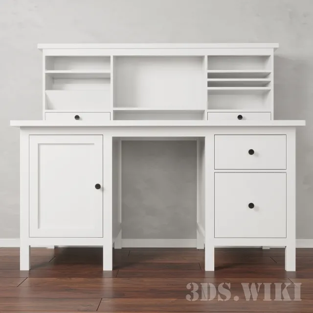 decoration – IKEA Table with additional module HEMNES (IKEA HEMNES) 3D Model