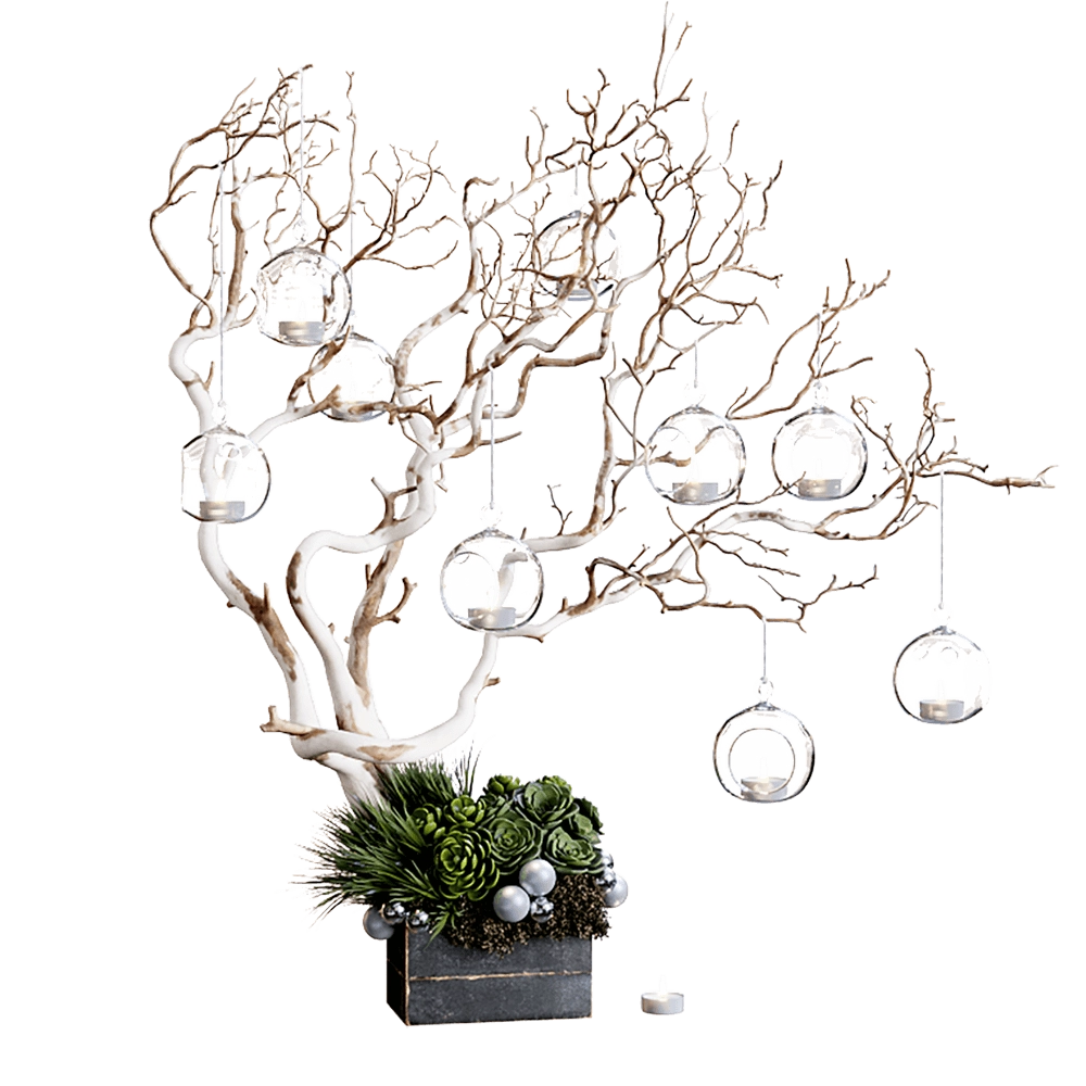 decoration – Ikebana with candles 3D Model