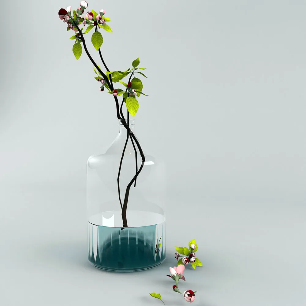 decoration – Jar with a plant 3D Model