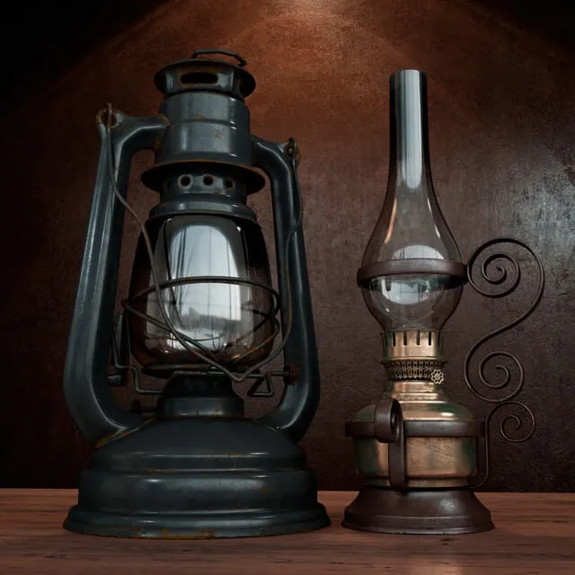 decoration – kerosene lamps 3D Model decoration – kerosene lamps 3D Model