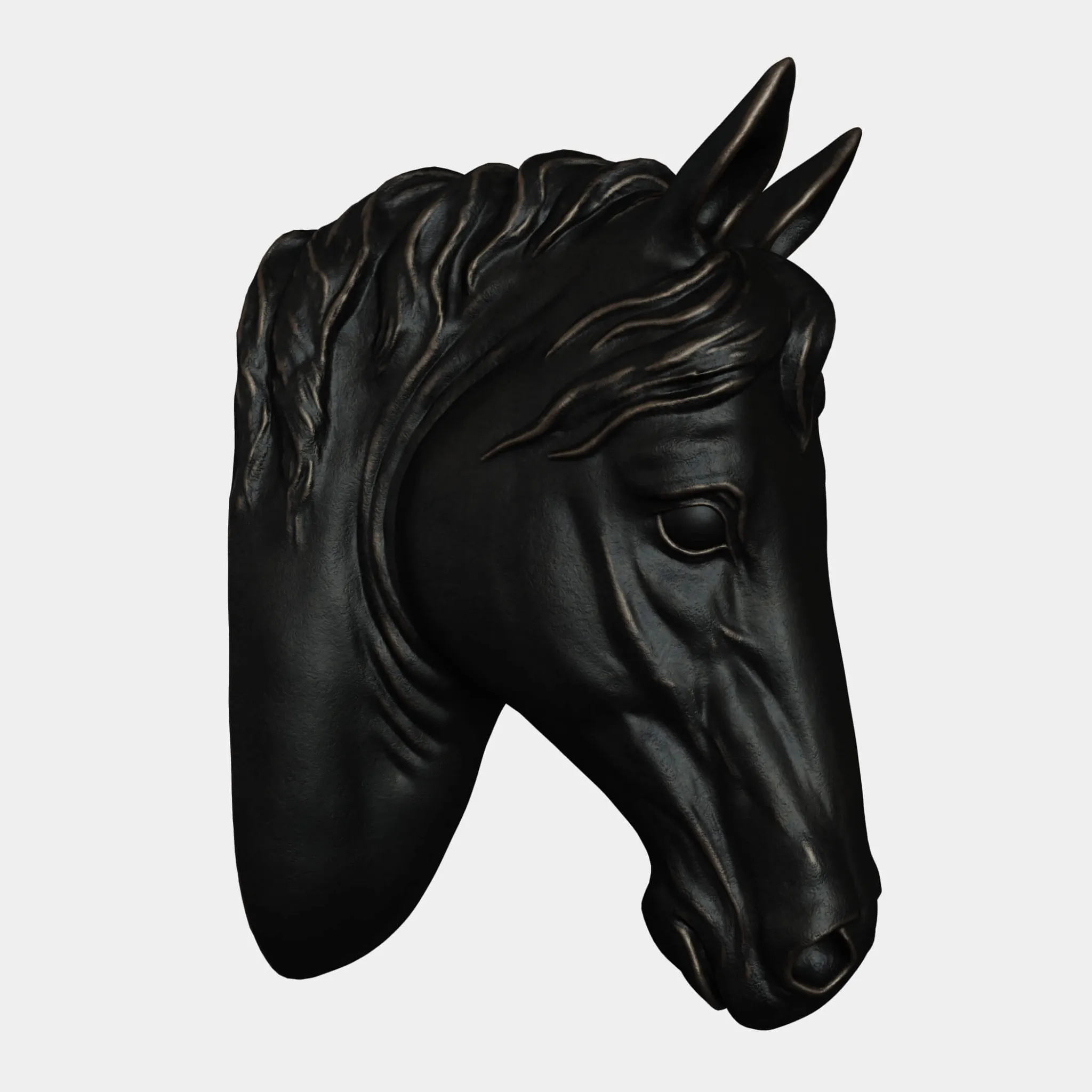 decoration – Large Black Horse Head wall sculpture 3D Model decoration – Large Black Horse Head wall sculpture 3D Model