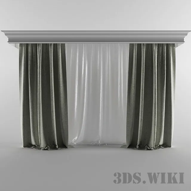decoration – Linen curtains and cornice Orac Decor 3D Model decoration – Linen curtains and cornice Orac Decor 3D Model