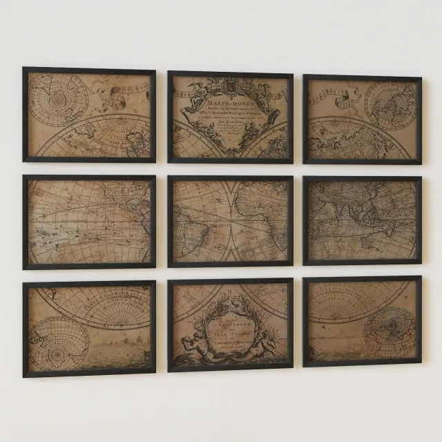 decoration – L’Isle’ 1720 World Map 3D Model