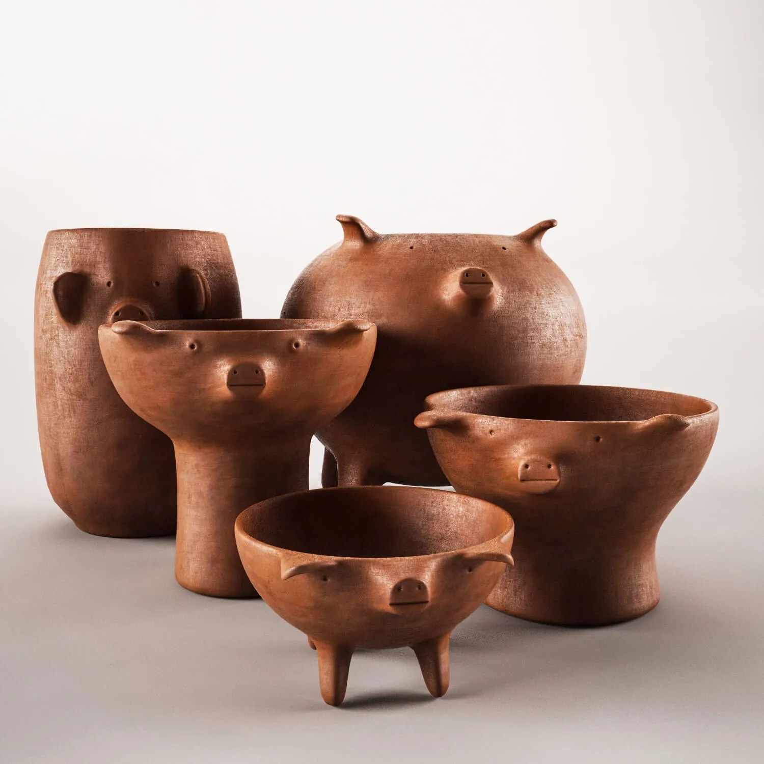 decoration – Little family pig decorative objects 3D Model decoration – Little family pig decorative objects 3D Model