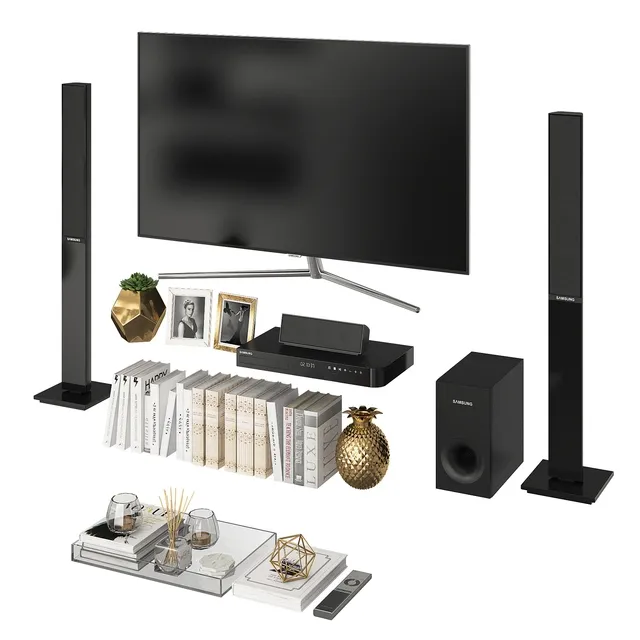 decoration – Living Room White Gold 3D Model