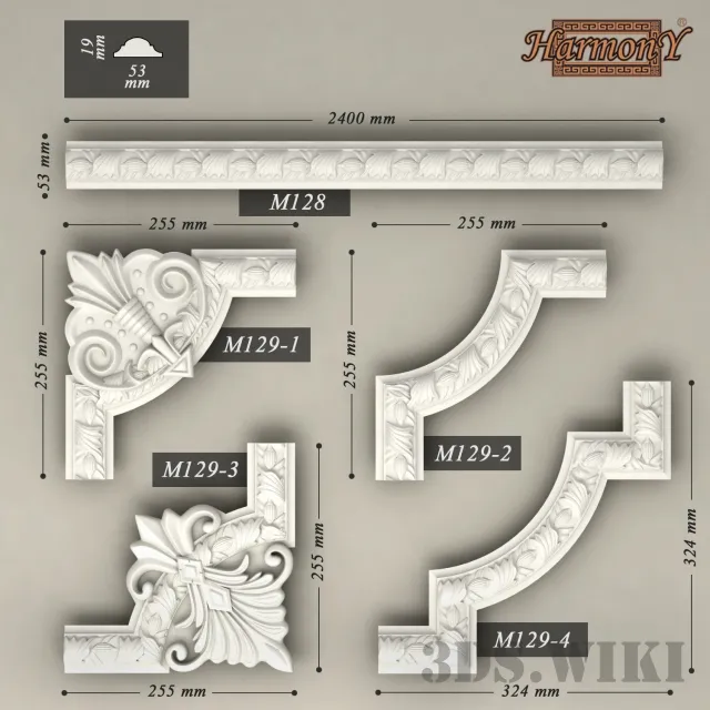 decoration – M128 with Harmony ornament 3D Model decoration – M128 with Harmony ornament 3D Model